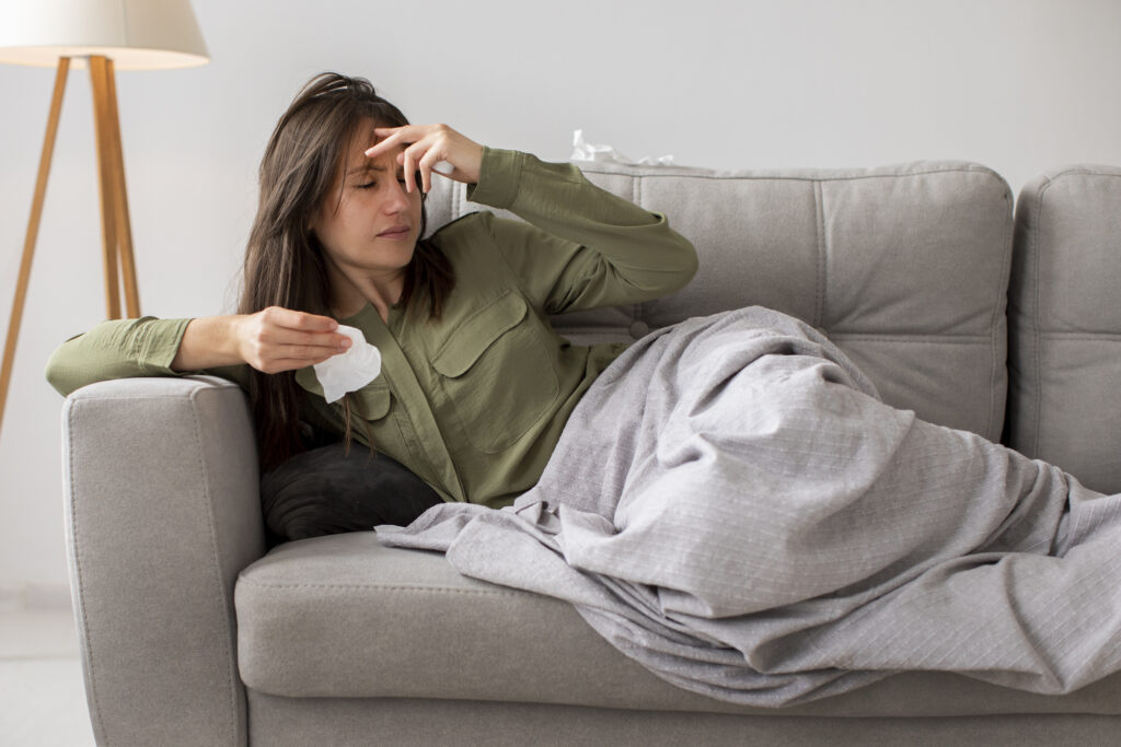 body aches, chills, sore throat with or without fever